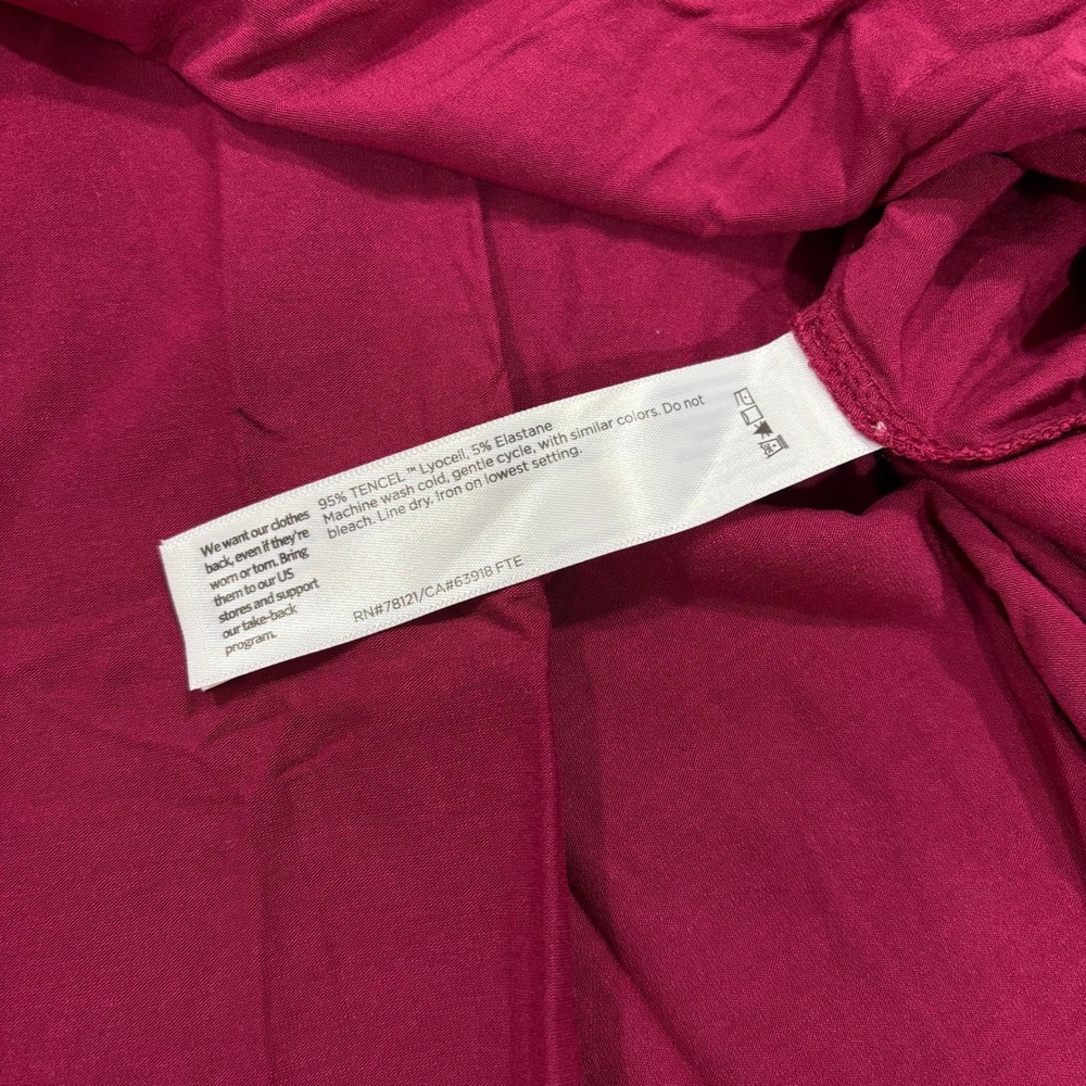 Eileen Fisher Fine Jersey Jewel Neck Top Roseberry Pink Drawstring Cinch 2X $128 - Picture 5 of 6